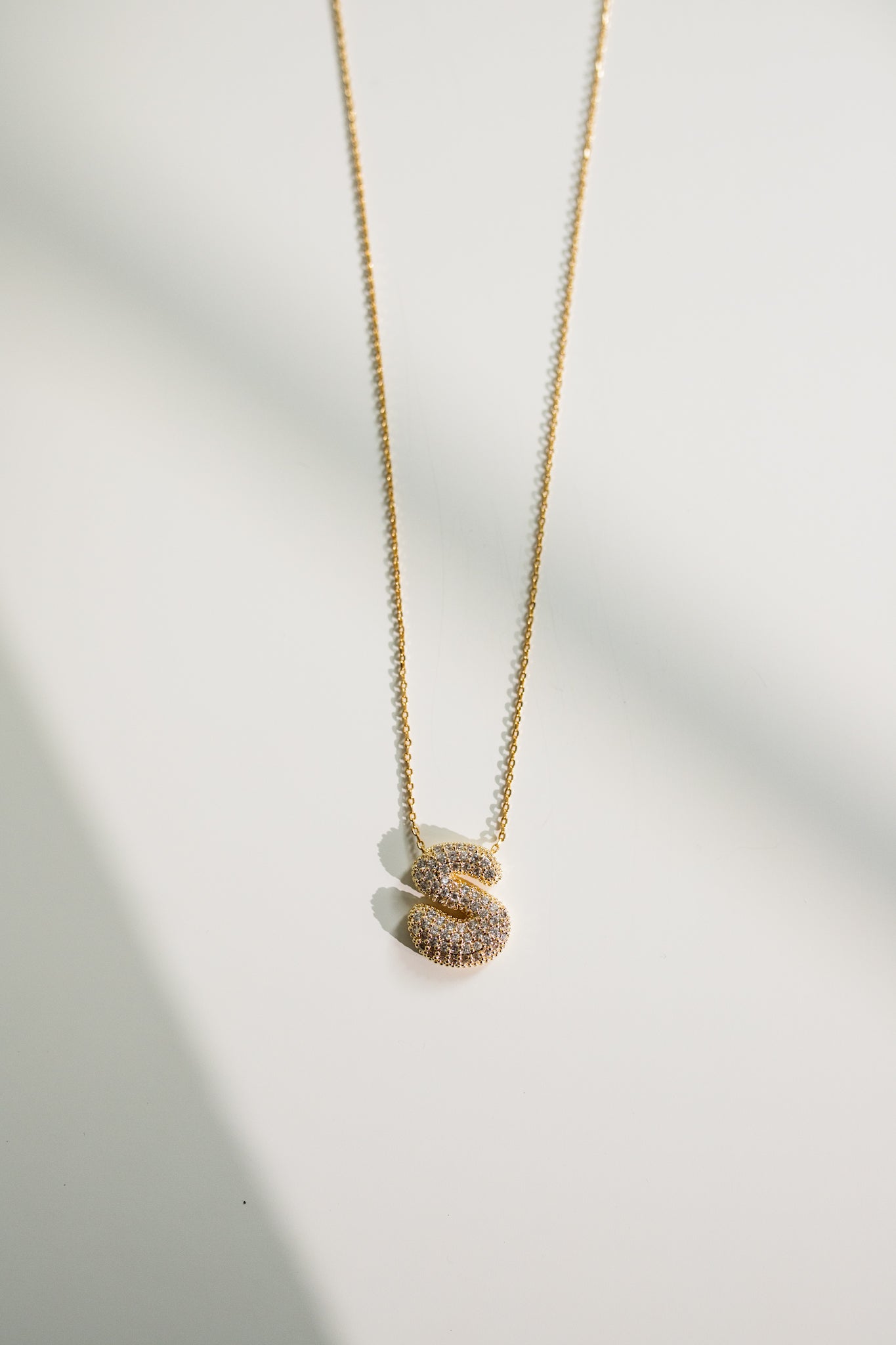 Crystal Bubble Initial Necklace