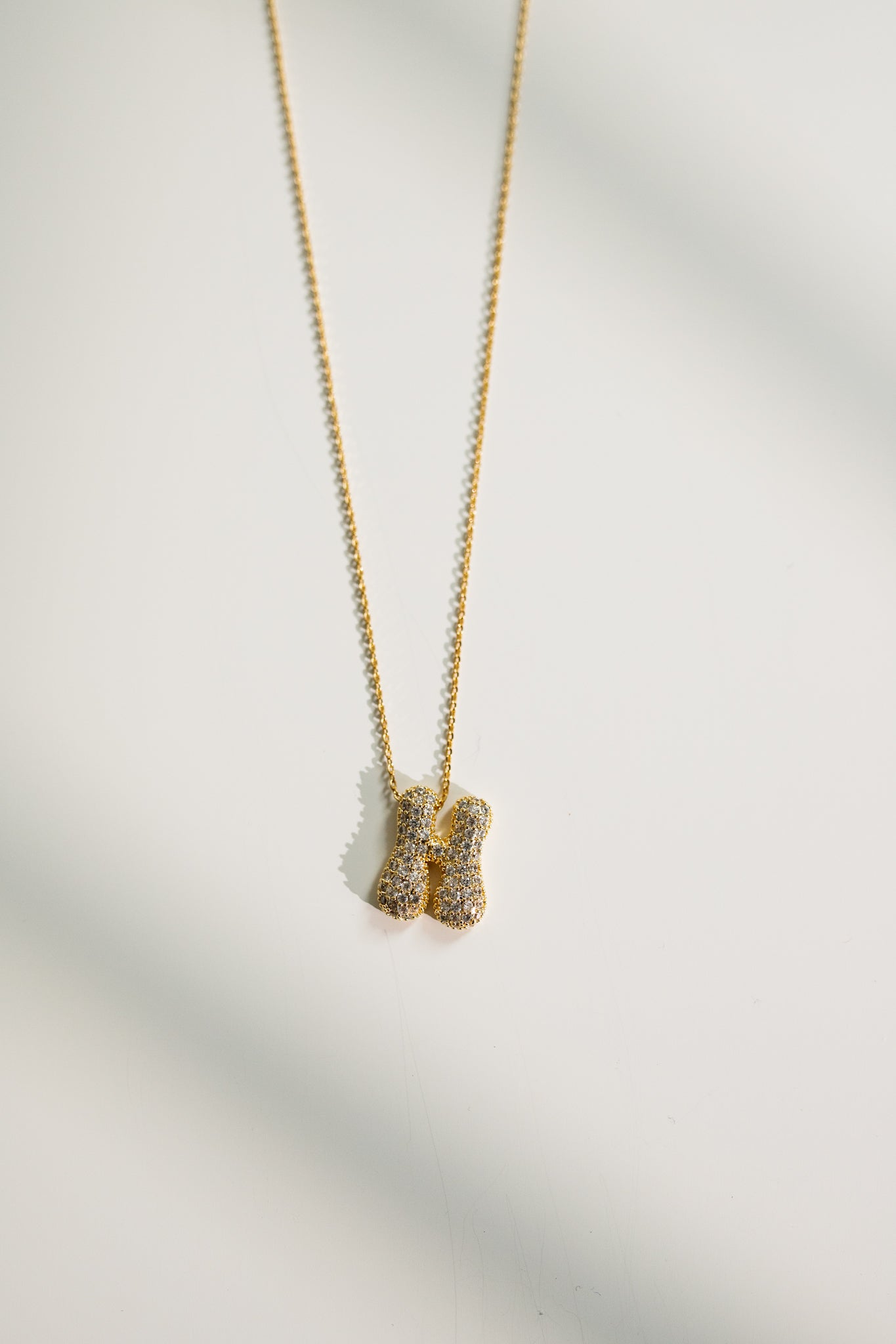 Crystal Bubble Initial Necklace