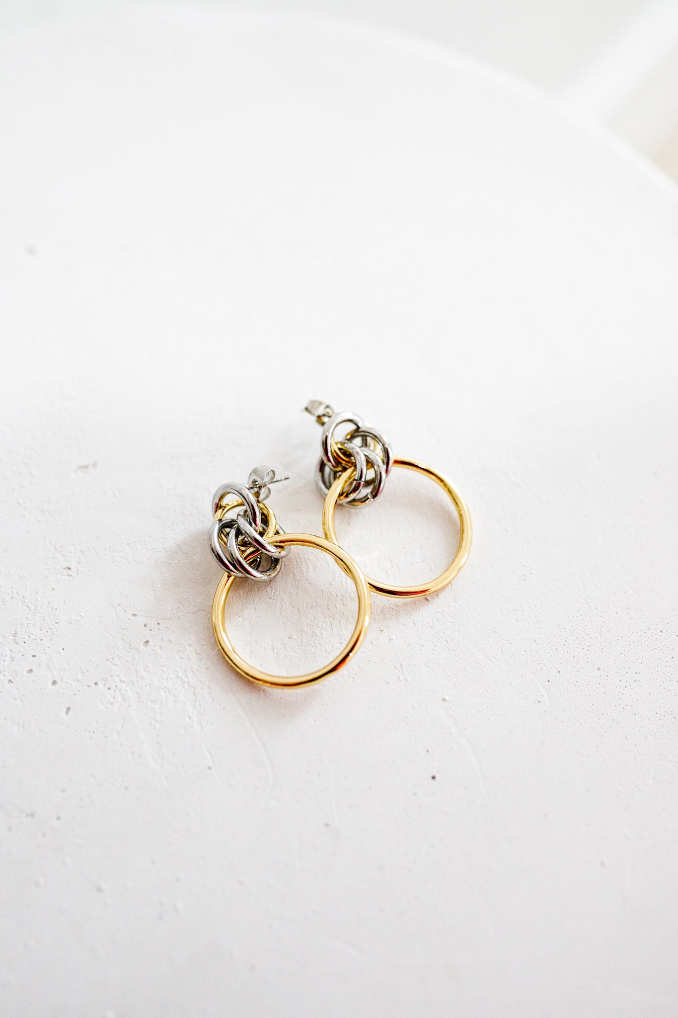 Mixed Metal Hoop Earrings