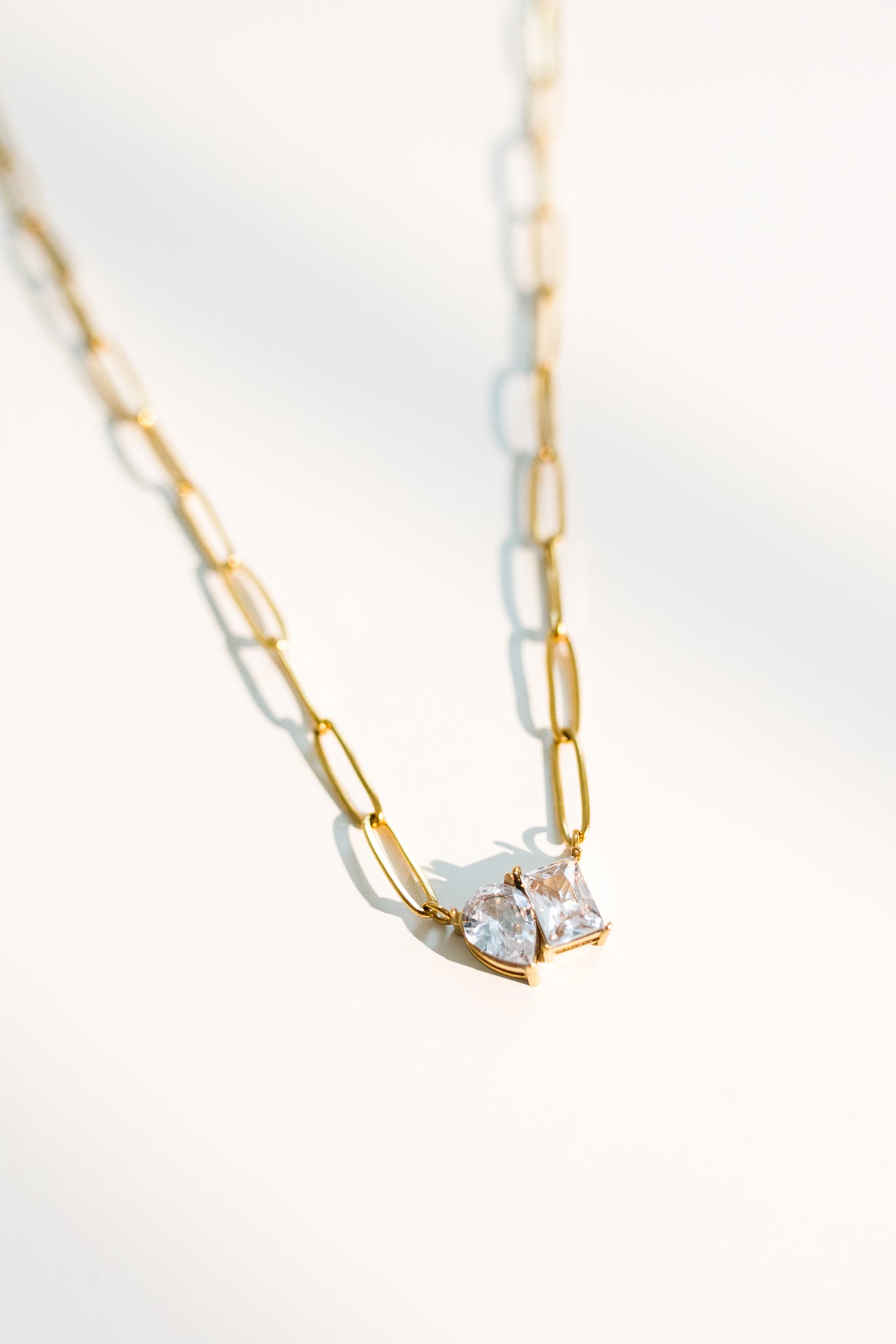 Duo Diamond Pendant Necklace