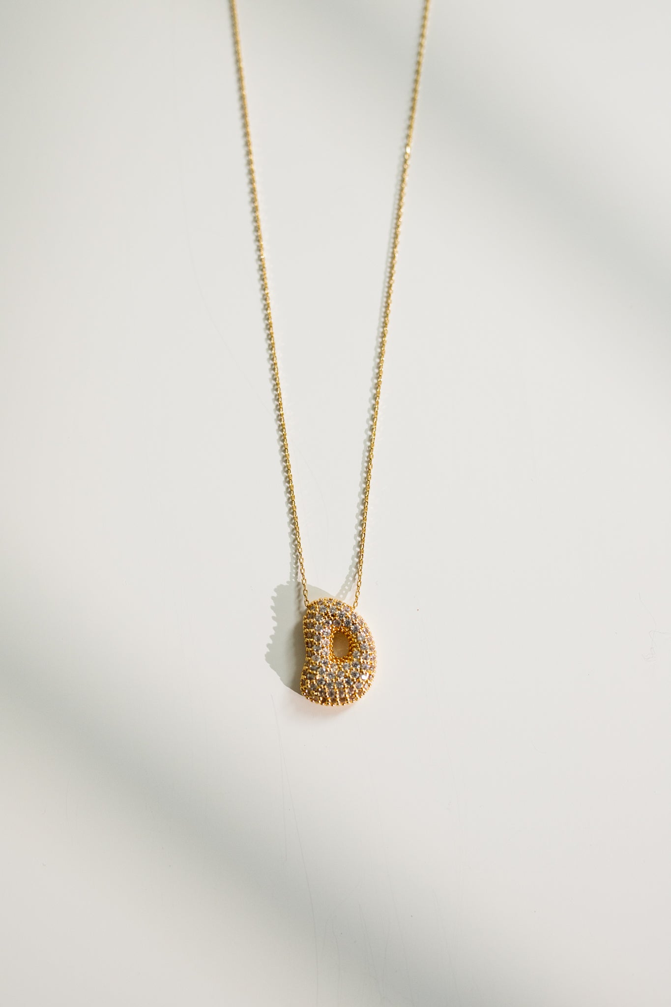 Crystal Bubble Initial Necklace