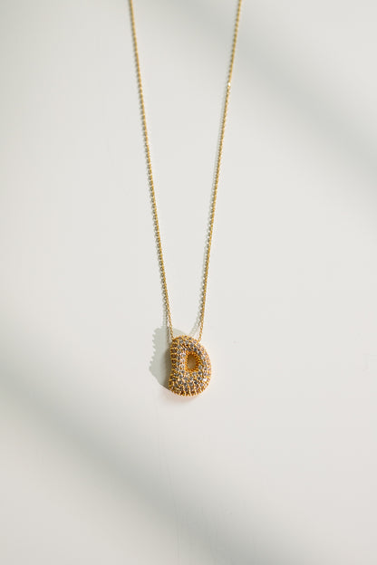 Crystal Bubble Initial Necklace