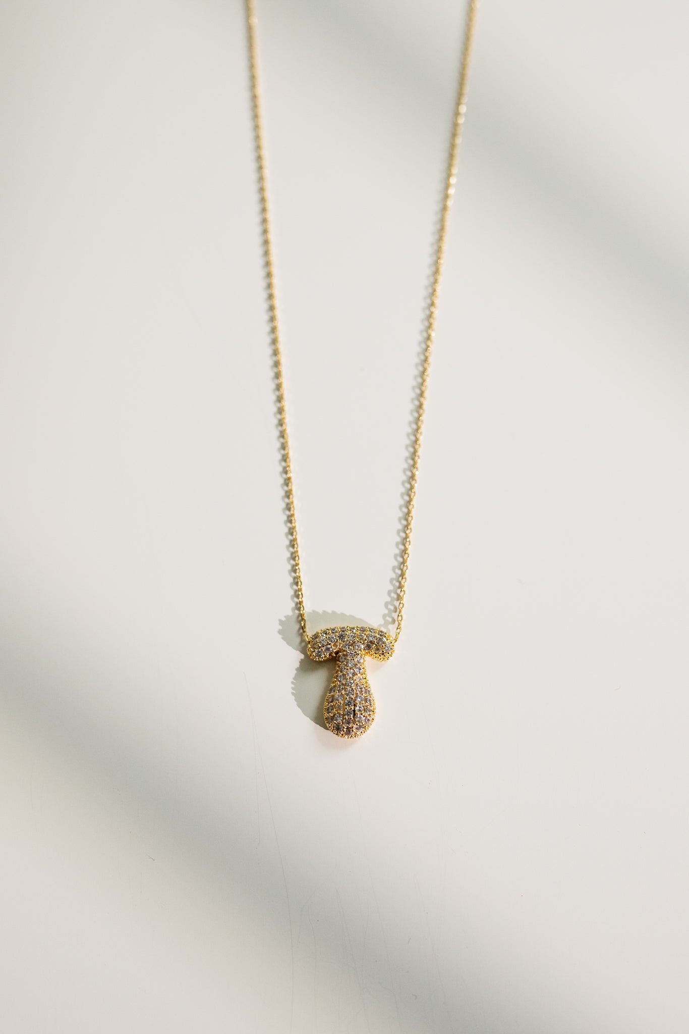 Crystal Bubble Initial Necklace