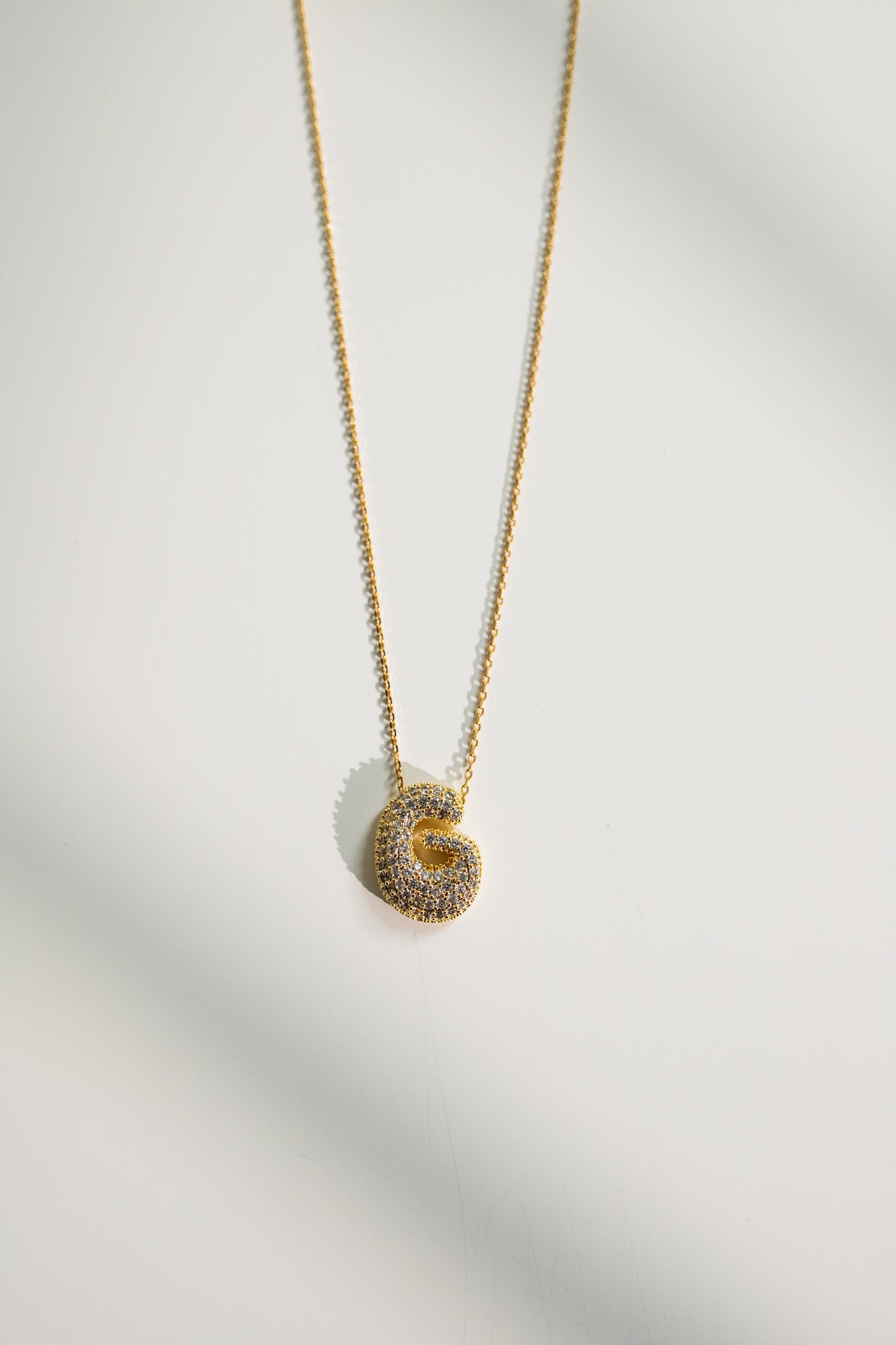 Crystal Bubble Initial Necklace