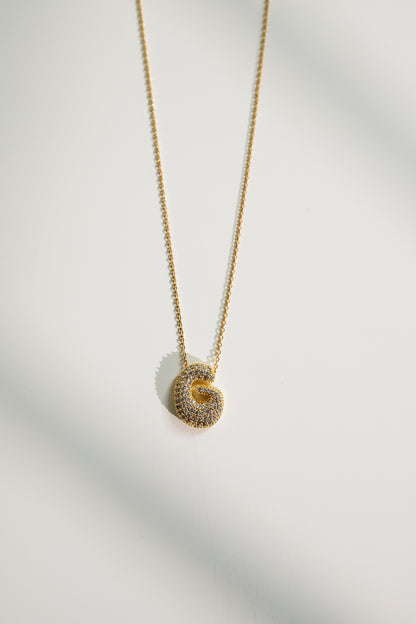 Crystal Bubble Initial Necklace