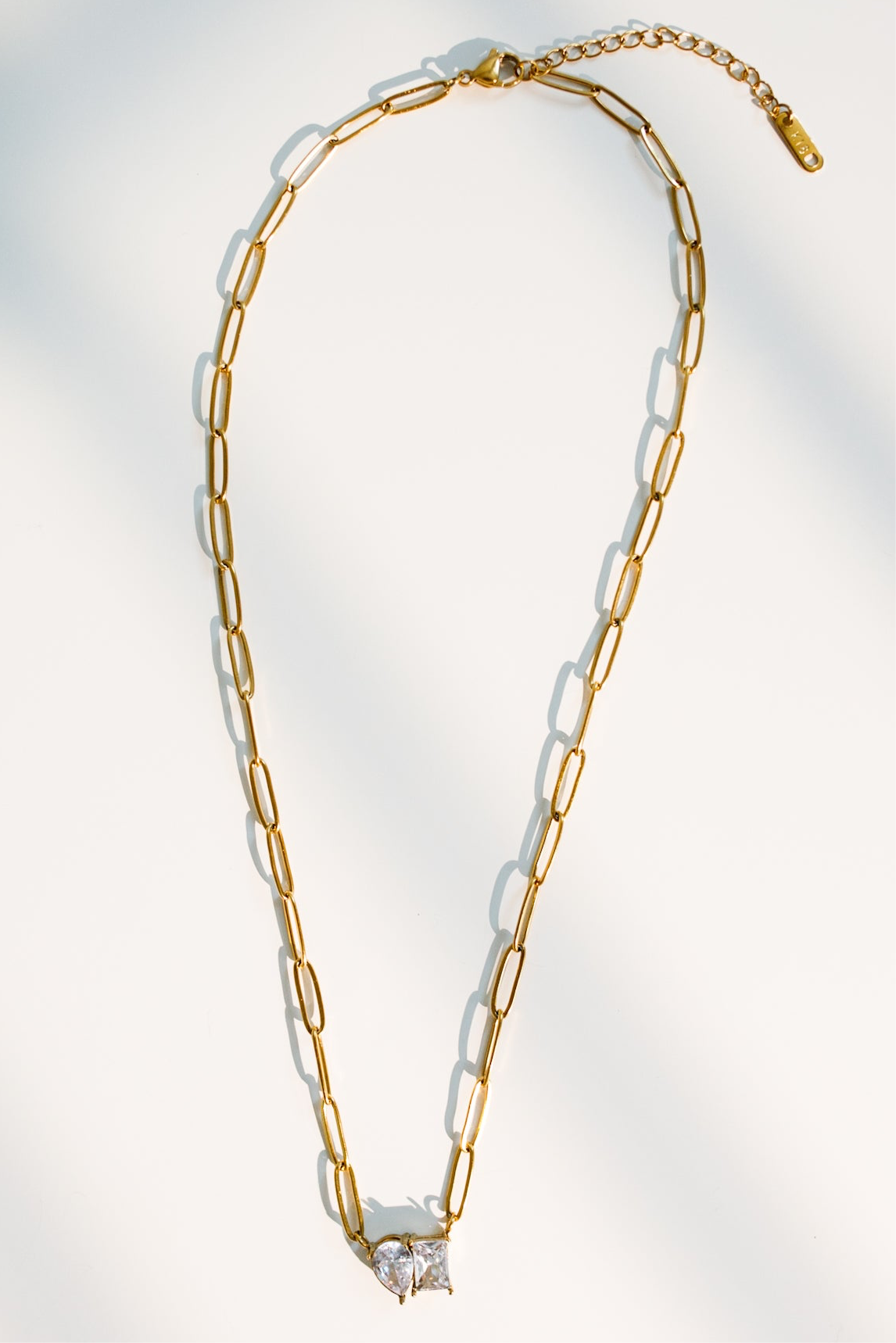 Duo Diamond Pendant Necklace