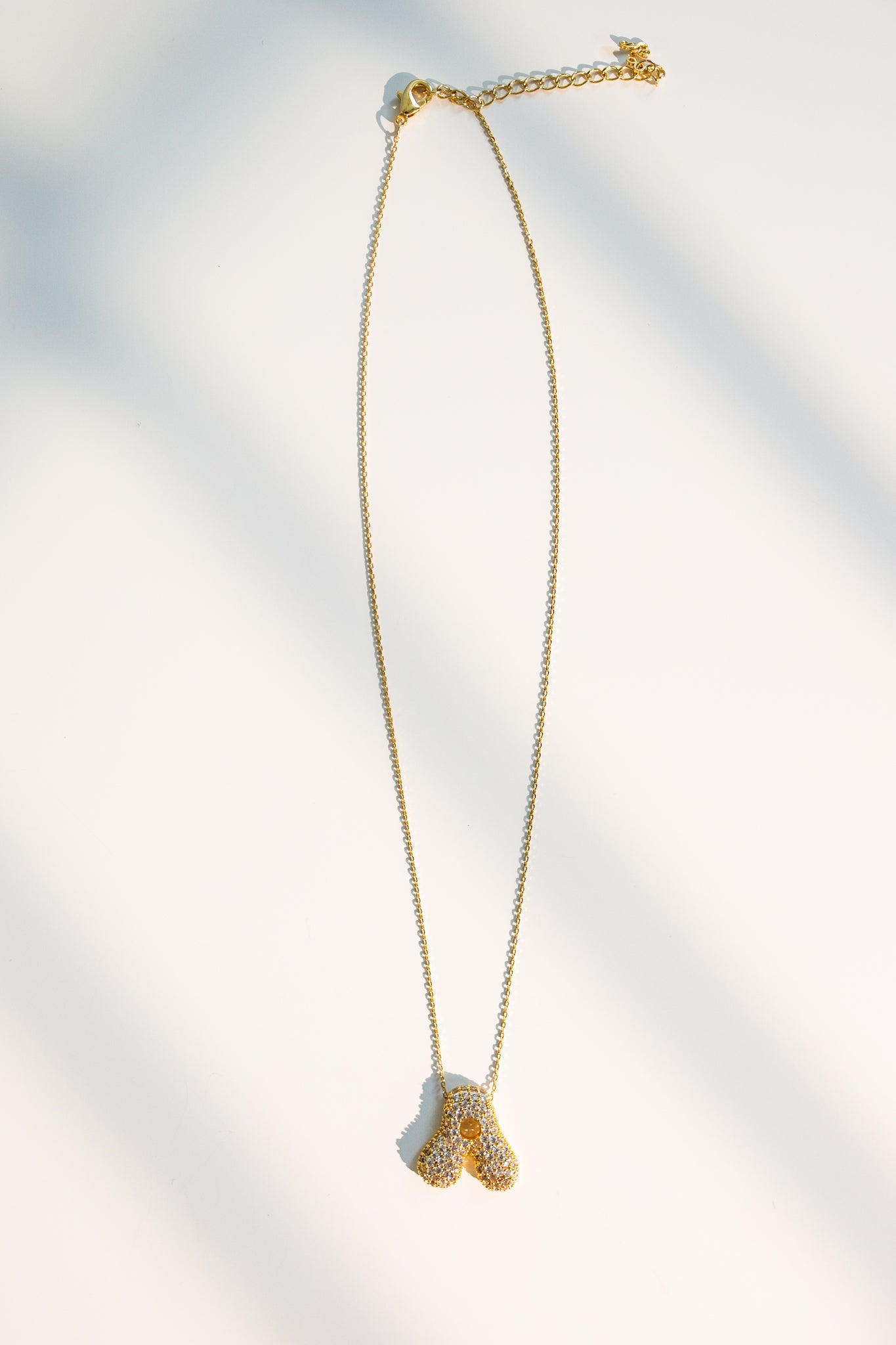 Crystal Bubble Initial Necklace