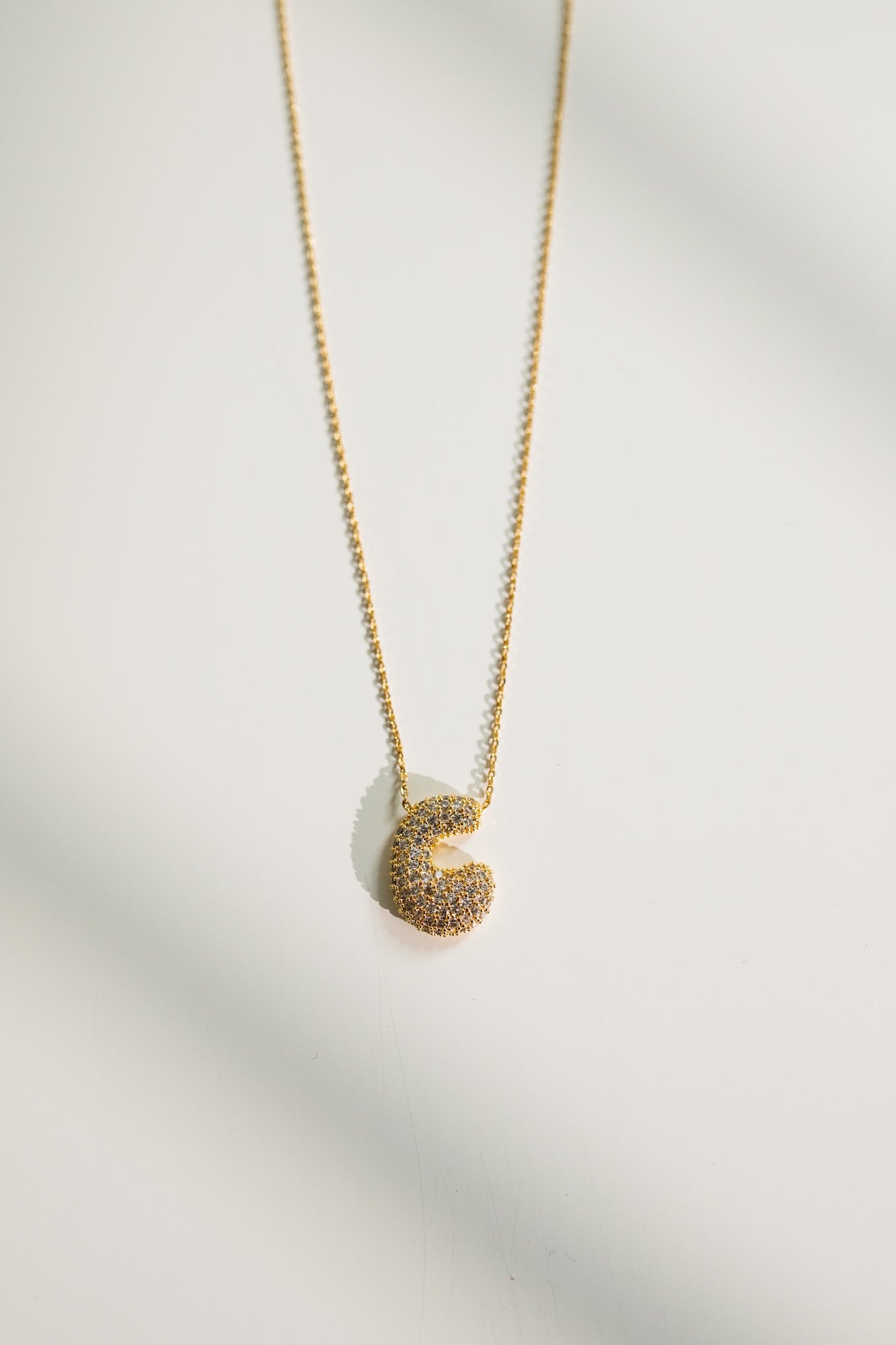 Crystal Bubble Initial Necklace
