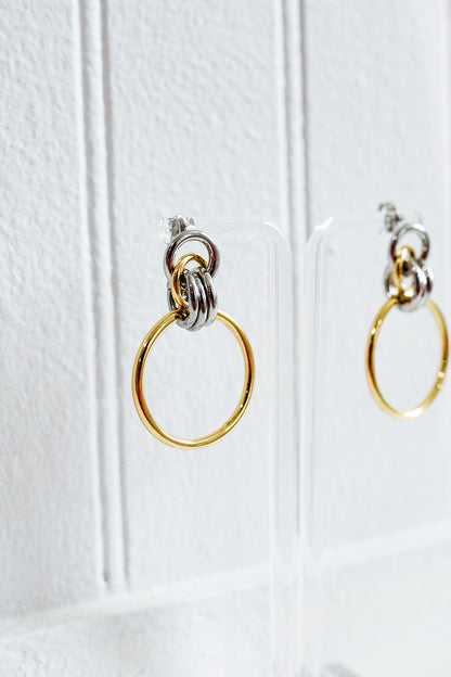 Mixed Metal Hoop Earrings
