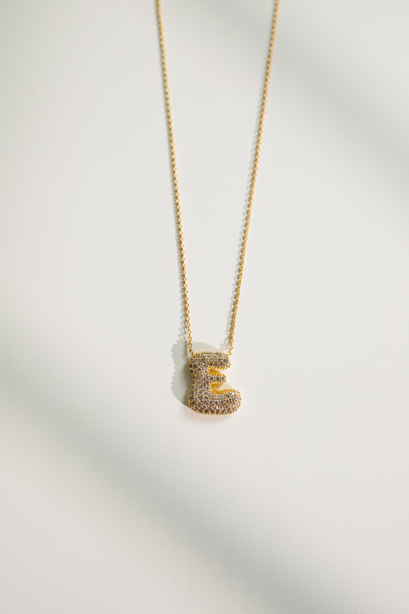 Crystal Bubble Initial Necklace