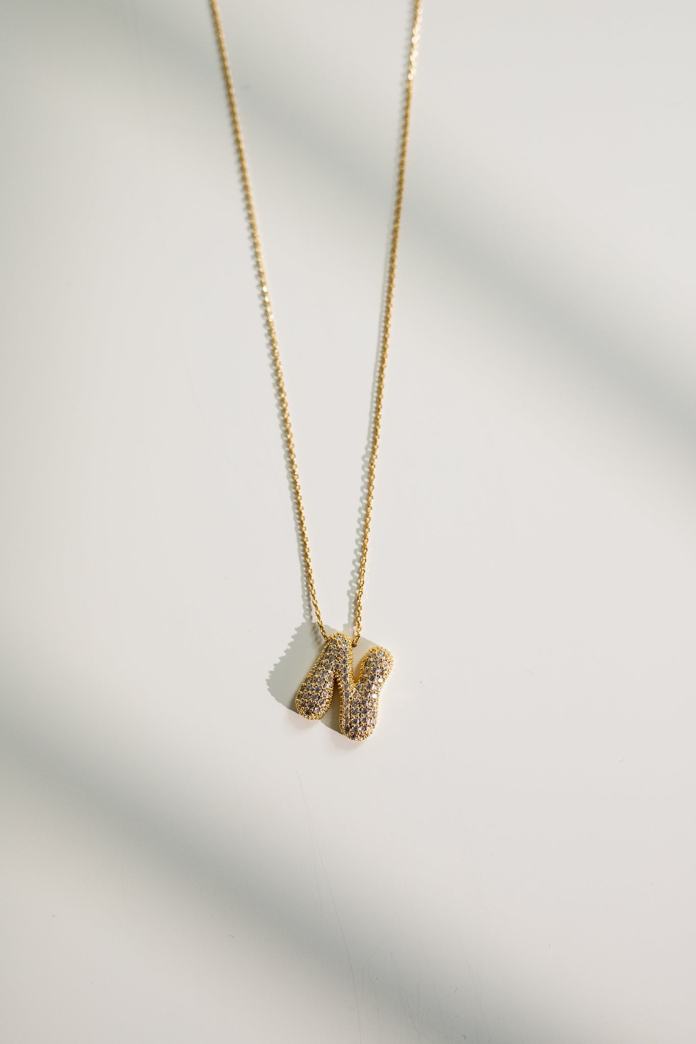 Crystal Bubble Initial Necklace