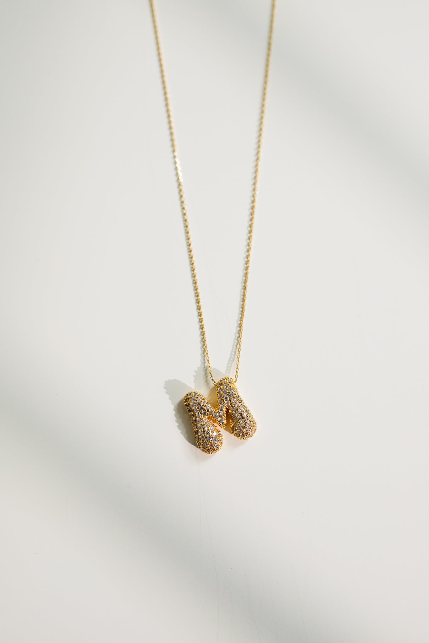 Crystal Bubble Initial Necklace