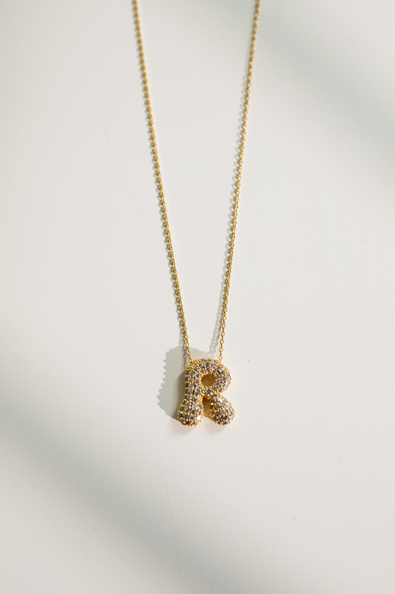 Crystal Bubble Initial Necklace