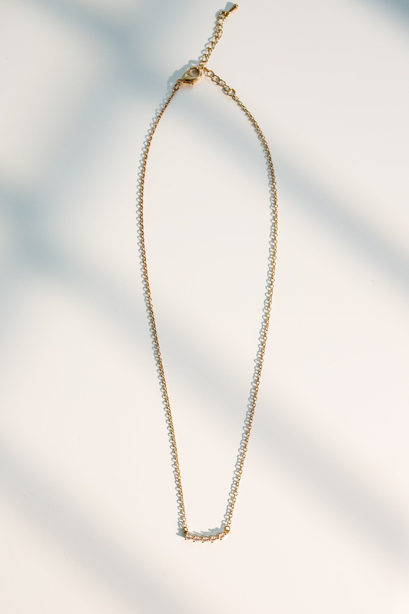 Dainty Diamond Bar Necklace