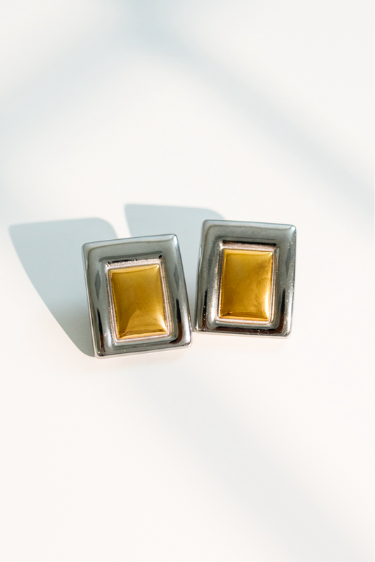 Framed Two Tone Earrings