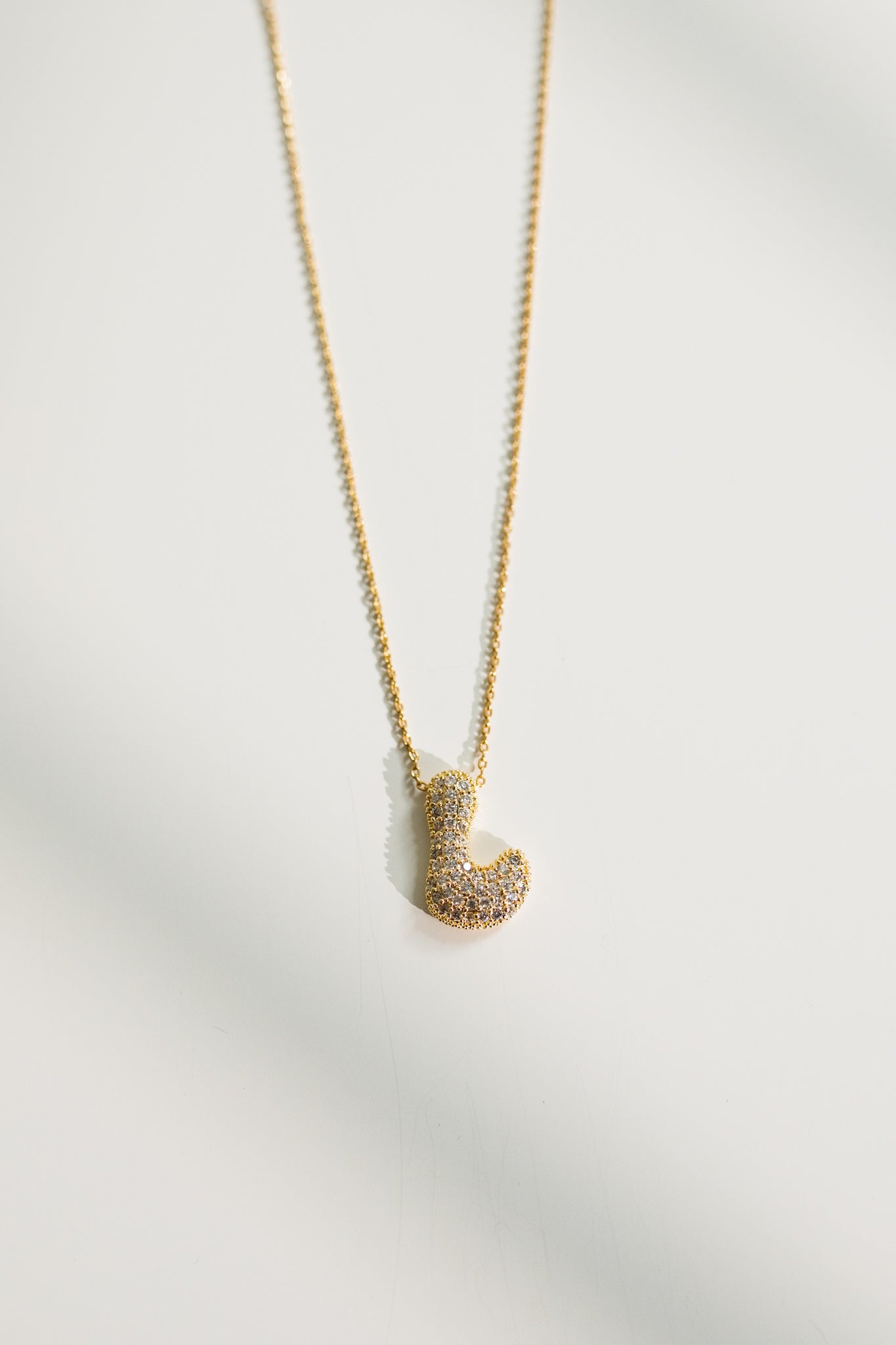 Crystal Bubble Initial Necklace