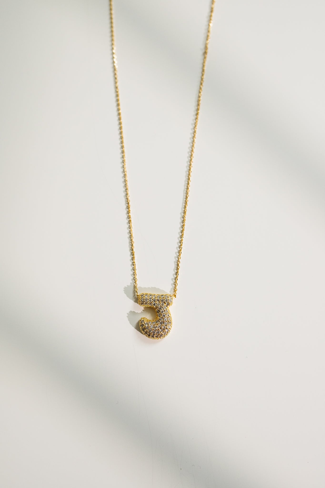 Crystal Bubble Initial Necklace
