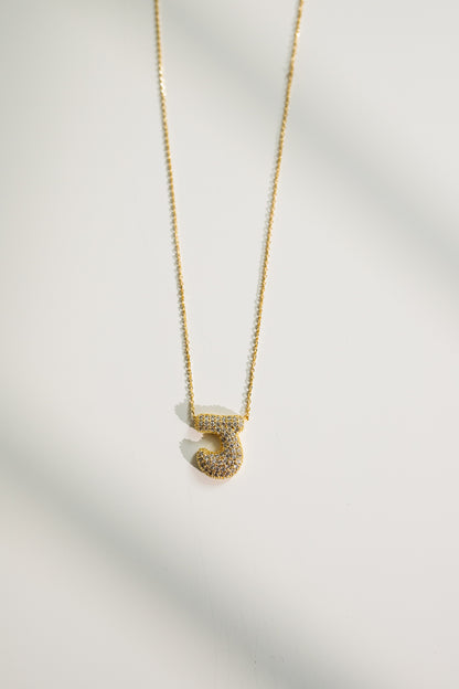 Crystal Bubble Initial Necklace