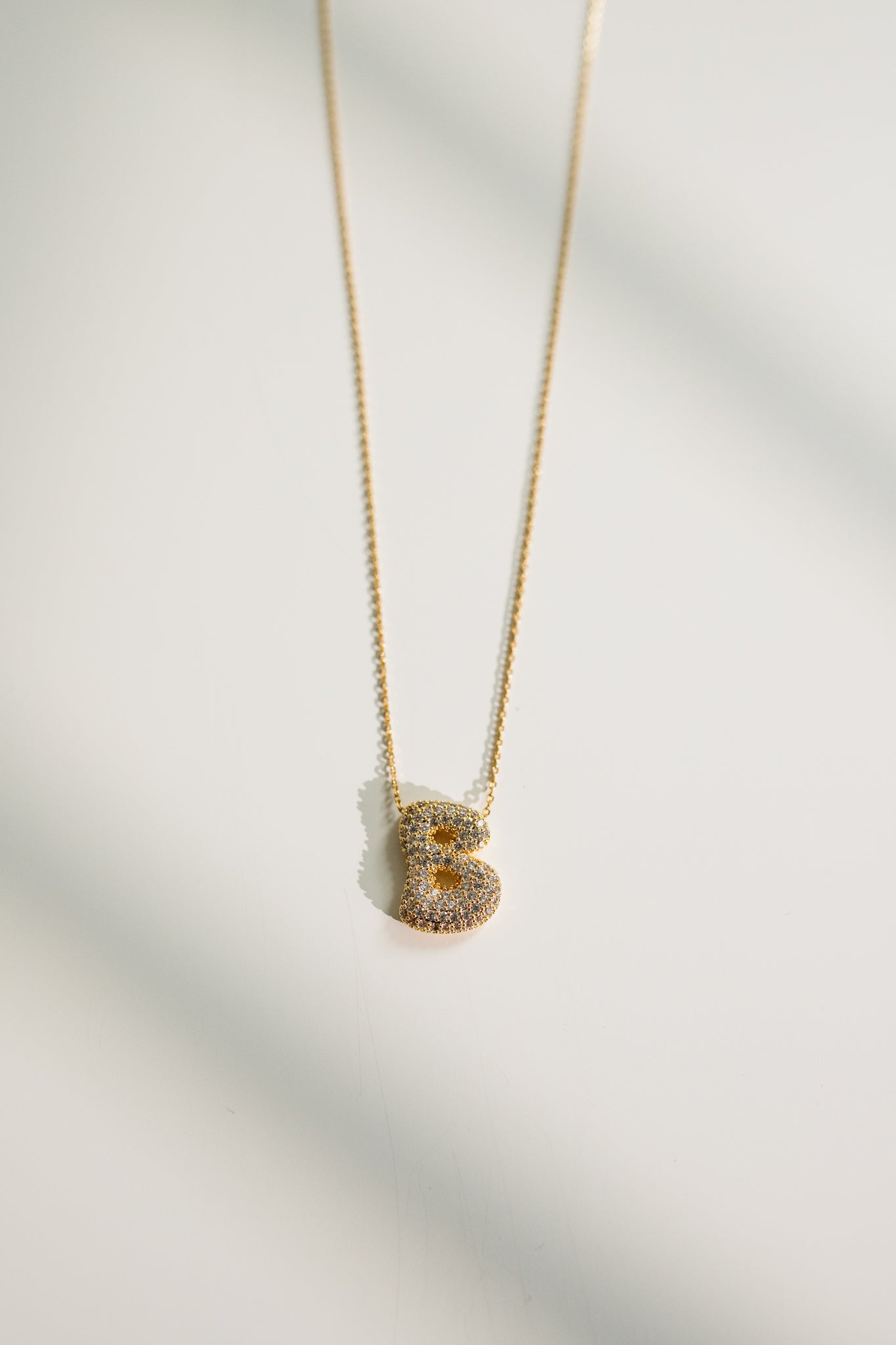Crystal Bubble Initial Necklace
