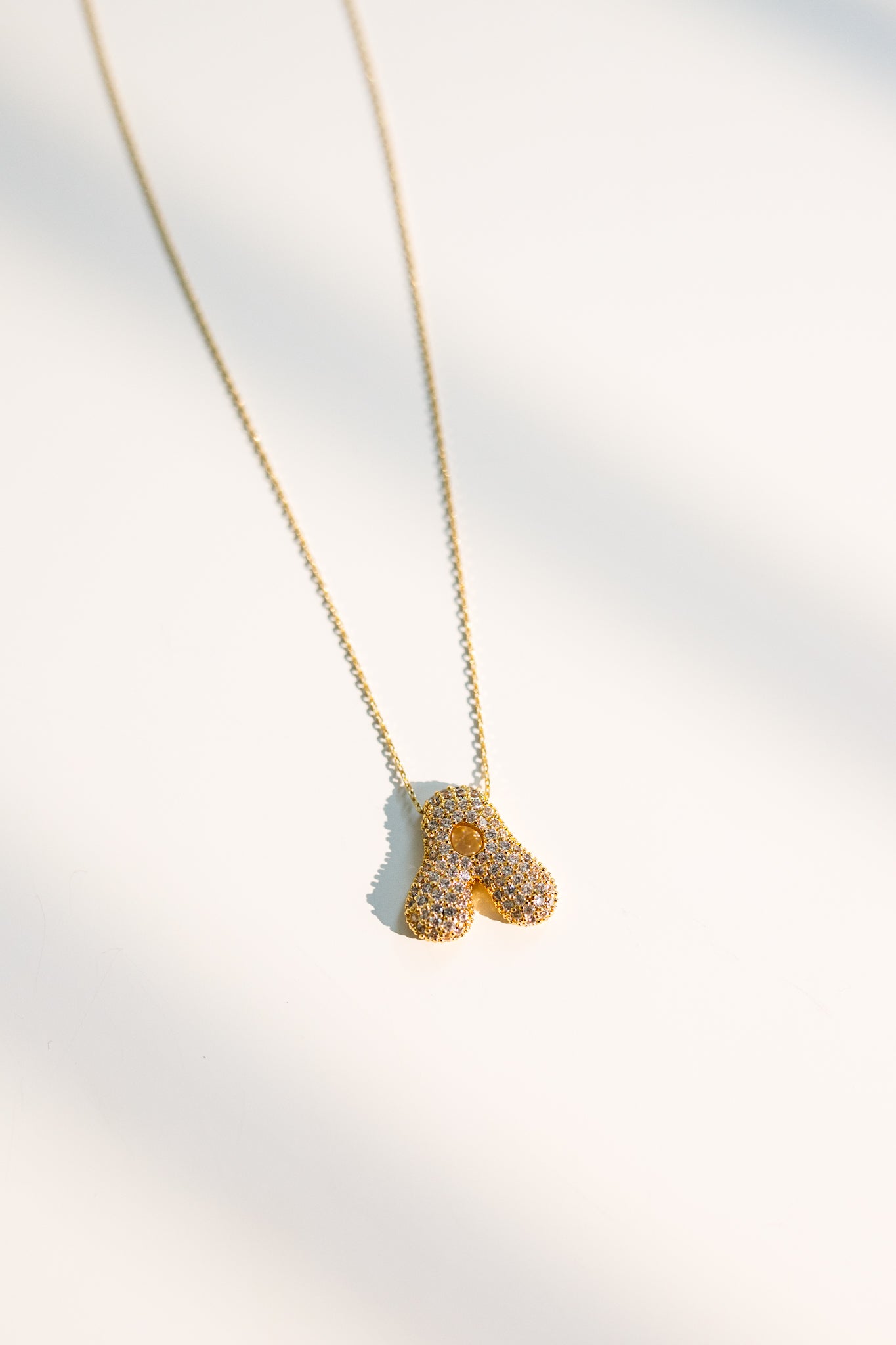 Crystal Bubble Initial Necklace
