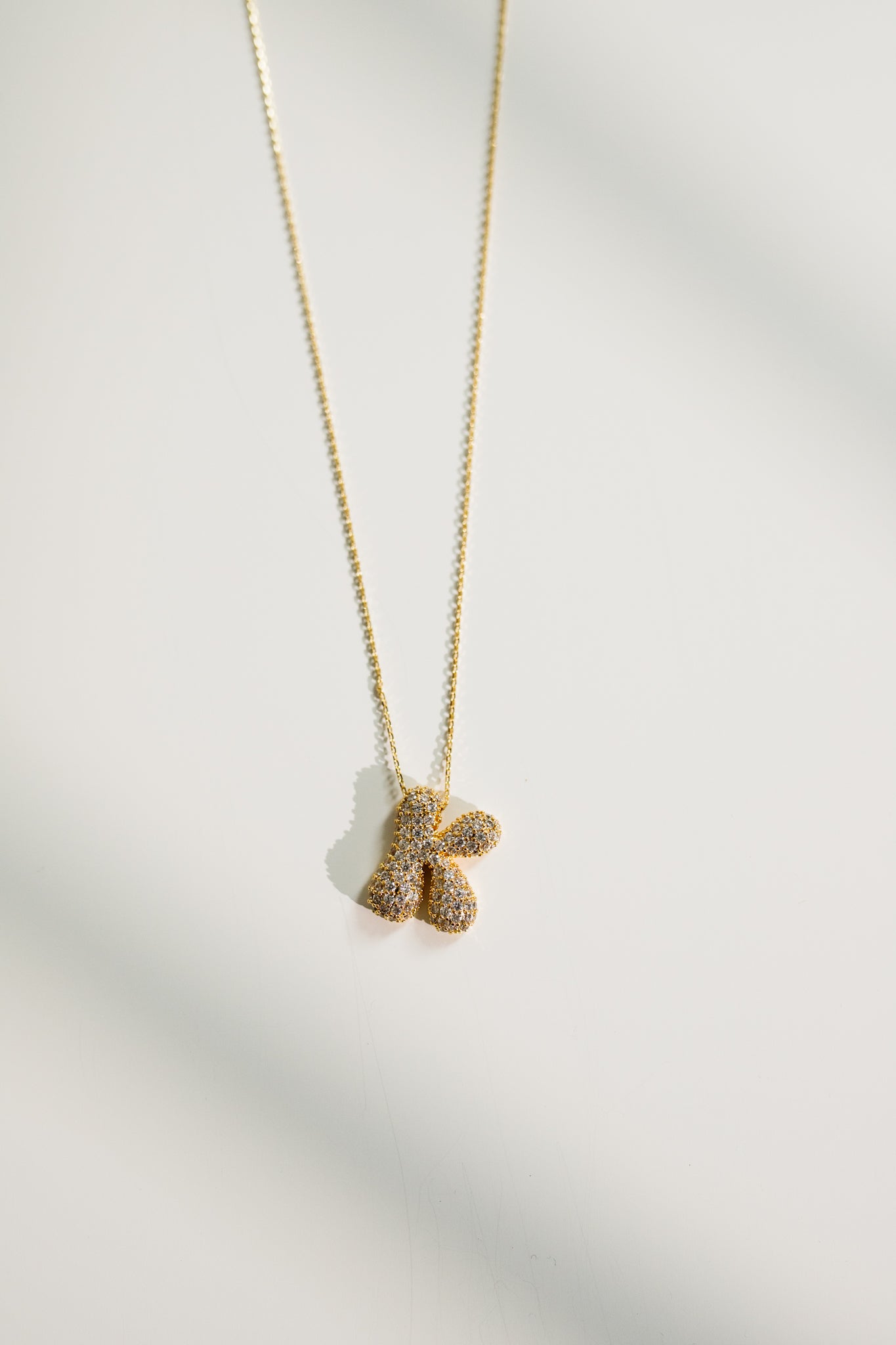 Crystal Bubble Initial Necklace