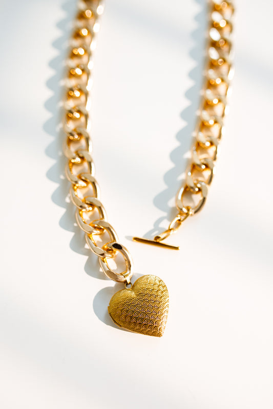 Heart Locket Toggle Necklace